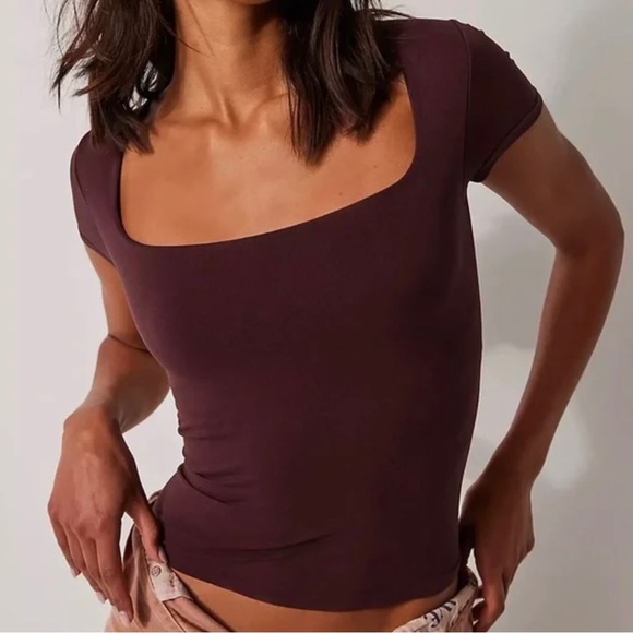 NWOT Free People Clean Lines Sunfade Baby Tee - Picture 4 of 4